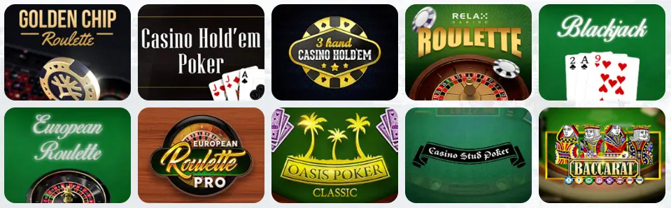 Jeux de table au NAPOLI CASINO